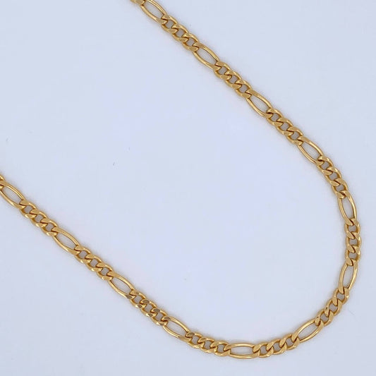 Cadena Figaro 11.15gr / 65.2cm / Oro Amarillo +1 18K &