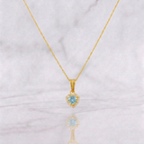 Set Cadena Lazo + Dije Halo Corazon / 1.85g / 45cm Oro Amarillo 18K