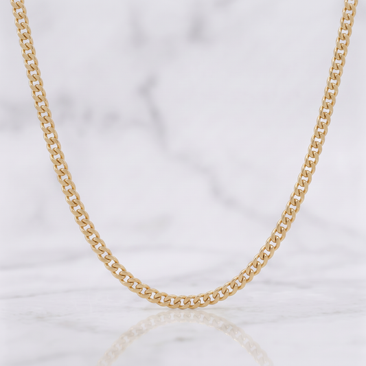 Cadena Cubana 1.9g / 45cm / 2.3mm Oro Amarillo 18K