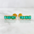 Topos Linea Cuadrada Esmeraldas 2 Qts 1.9gr / 1.3cm / Oro Amarillo 18K