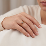 Anillo Cinturon De Orion 1.95gr / T9 1/2 / Tres Oros 18K *