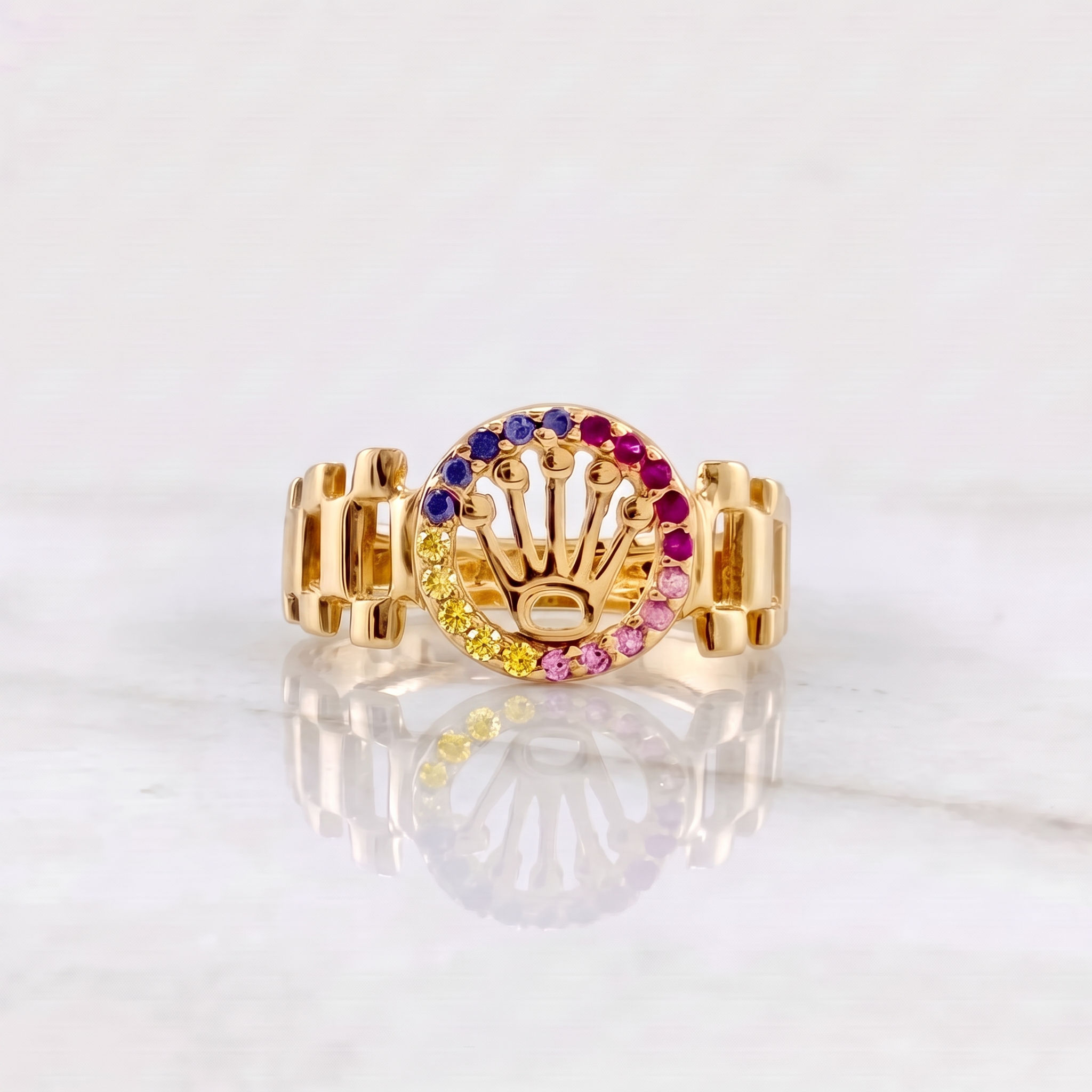 Anillo Correa Corona 2.45gr / T6 1/4 / Oro Amarillo 18K