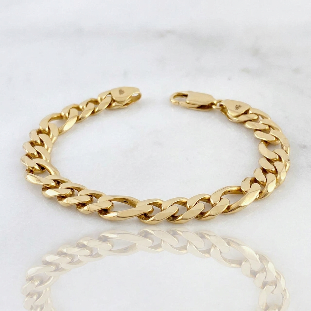 Pulso Figaro 7.3gr / 15.5cm / 6.8mm Oro Amarillo 18K