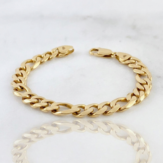 Pulso Figaro 7.3gr / 15.5cm / 6.8mm Oro Amarillo 18K