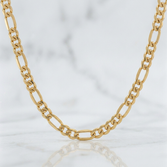 Cadena Figaro 8.15gr / 60.5cm / 4.3mm Oro Amarillo 18K