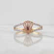 Anillo Corona RX 2.25gr / T8 / Dos Oros Blanco Rosa 18K