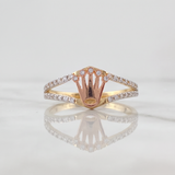 Anillo Corona RX 2.25gr / T8 / Dos Oros Blanco Rosa 18K