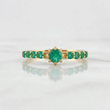 Anillo Solitario Esmeraldas 25pts 1.6gr / T7 1/4 / Oro Amarillo 18K