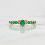 Anillo Solitario Esmeraldas 25pts 1.6gr / T7 1/4 / Oro Amarillo 18K