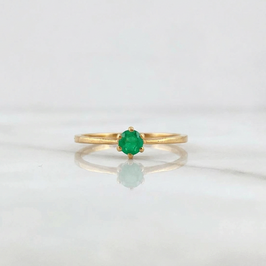 Anillo Solitario Esmeralda 25pts 1.25gr / T6 3/4 / Oro Amarillo 18K