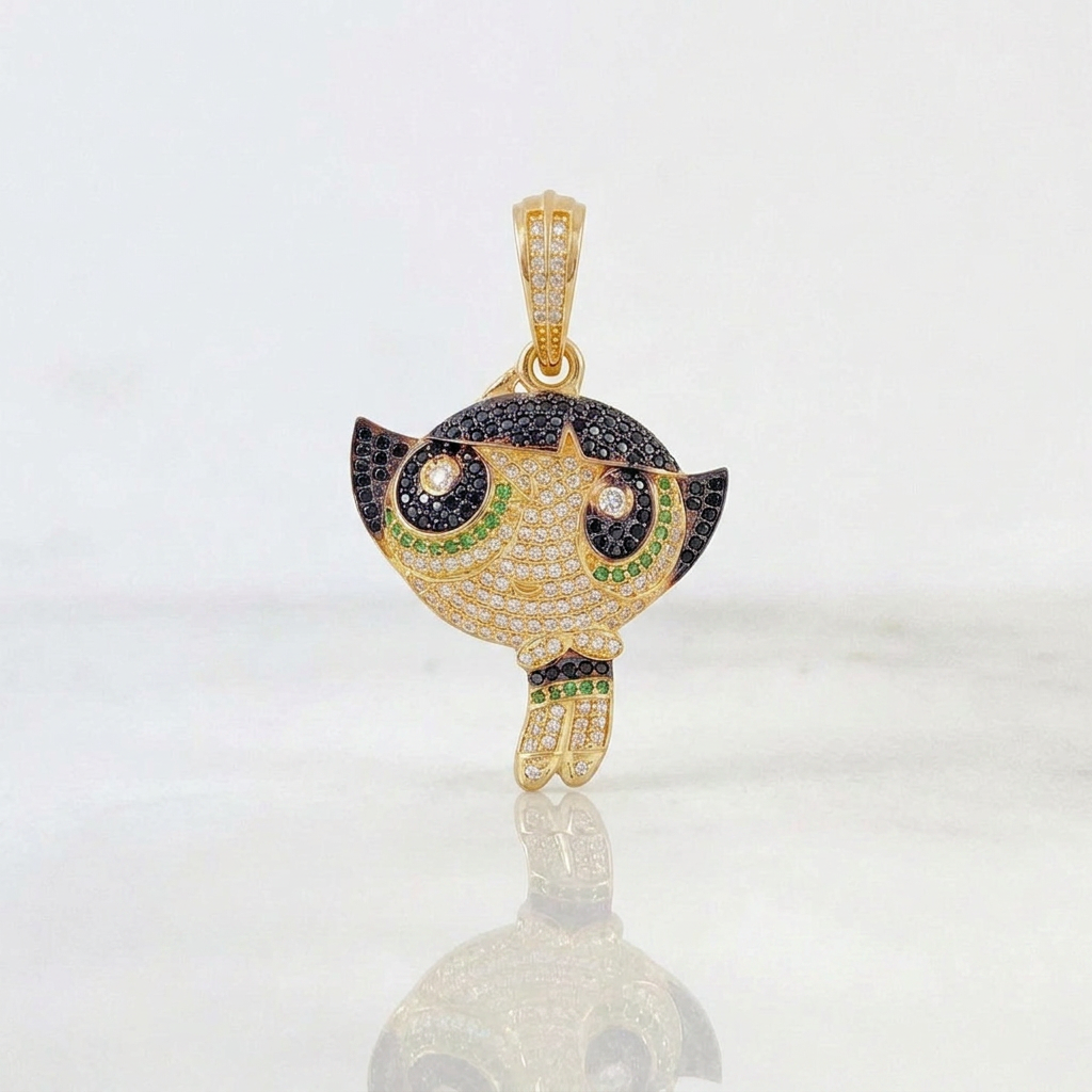 Dije Super Chica Verde 7.95gr / 4.8cm / Oro Amarillo 18K