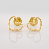 Topos Silueta Corazón Diamantado 0.8g / 8mm Oro Amarillo 18K