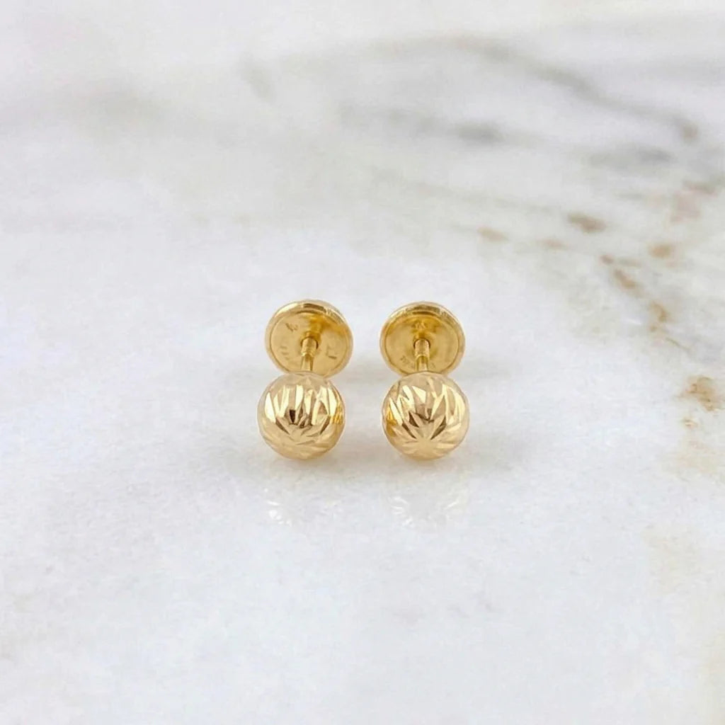 Topos Bola Diamantada 4mm 0.45g / 4mm Oro Amarillo 18K
