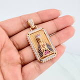 Dije Virgen María 12.35 g / 4.5 cm Dos Oros Amarillo Blanco 18K