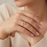 Anillo Destellos Corazón 0.9 g / T5 1/2 Oro Amarillo 18K