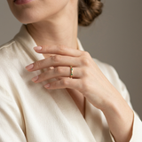 Anillo Apilable Esmeraldas 9pts 1.55g / T6 1/4 Oro Amarillo 18K