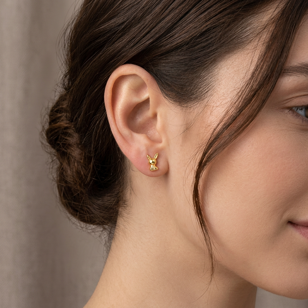 Topos Conejo De Pascua 0.65 g / 6.3 mm Oro Amarillo 18K