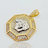 Dije Medusa 11.15gr / 4cm / Dos Oros Amarillo Blanco 18K