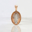 Dije Virgen Milagrosa 4.4gr / 3.2cm / Dos Oros Blanco Rosa 18K