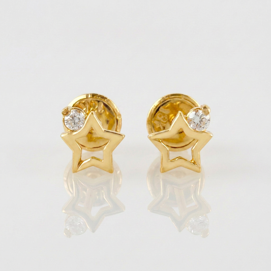 Topos Silueta Estrella 0.65gr / 6mm Oro Amarillo 18K