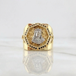 Anillo Rostro Jesus 11.45gr / T9 3/4 / Dos Oros Amarillo Blanco 18K