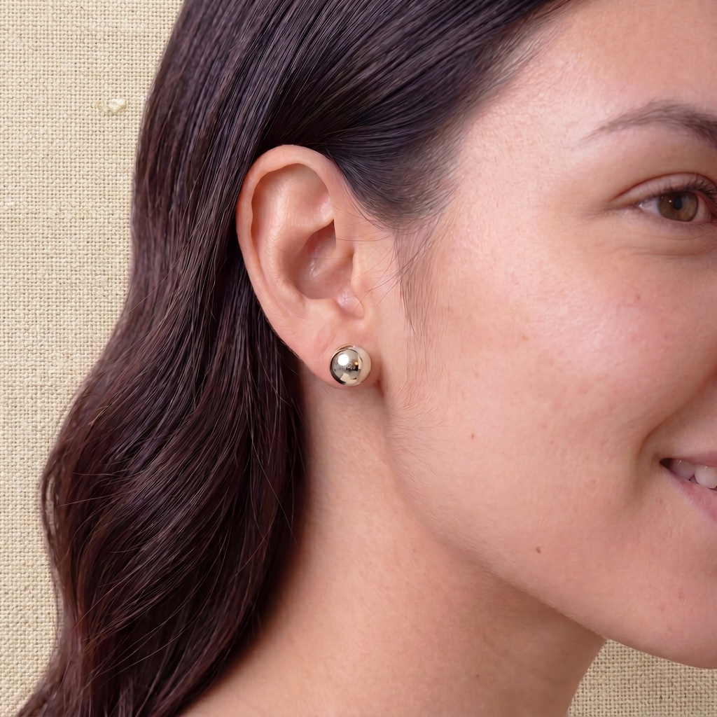 Topos Bola 8mm 0.85gr / Lisa Oro Blanco 18K
