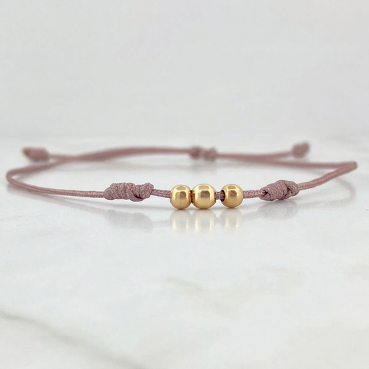 Pulsera Nude Bolas 3mm 3 Und Lisas Oro Amarillo 18K (A.C)