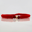 Pulsera Tejida Roja 4Mm 1 Und Oro Amarillo 18K