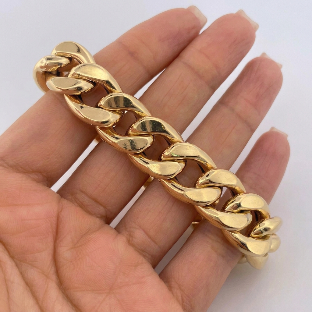 Pulso Cubano 18.65gr / 20cm / Oro 18K