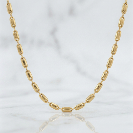 Cadena Rustica Adige 9.35g / 65cm / 3mm Lisa Oro Amarillo 18K