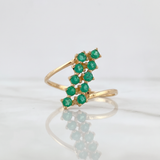 Anillo Arabe Doble Esmeraldas 40pts 2.05gr / T8 1/2 / Oro Amarillo 18K