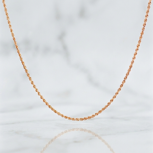 Cadena Lazo 1.55gr / 50cm / 1.3mm Oro Rosa 18K
