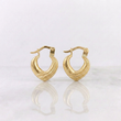 Candongas Corazon Rayado 1.1gr / 1.5cm / Oro Amarillo 18K