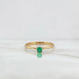 Anillo Solitario Esmeralda 10 Pts 1.3gr / T7 / Oro Amarillo 18K