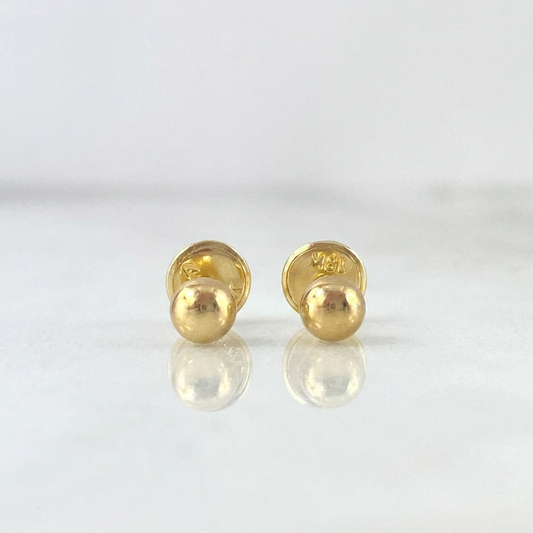 Topos Bola Lisa 0.45 g / 4 mm Oro Amarillo 18K
