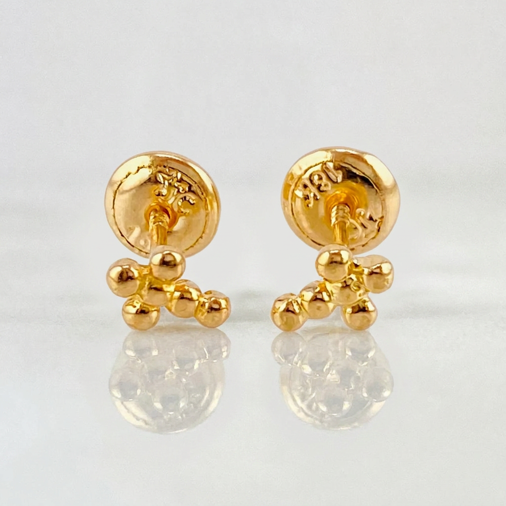 Topos Cruz Burbujas 0.85gr / 5.85mm Oro Amarillo 18K