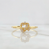 Anillo Destellos Corazón 0.9 g / T5 1/2 Oro Amarillo 18K