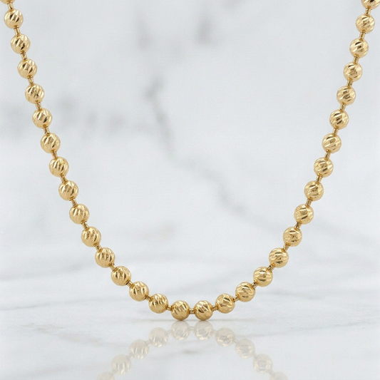 Cadena Militar 6mm Diamantada 47.75g / 65cm / 6mm Oro Amarillo 18K