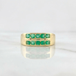 Anillo Carril Doble Linea Esmeraldas 52pts 2.8g / T7 1/4 Oro Amarillo 18K