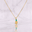 Set Cadena Veneciana + Dije Huella Esmeralda 03Pts / 1.15g / 45cm Oro Amarillo 18K