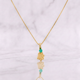 Set Cadena Veneciana + Dije Huella Esmeralda 03Pts / 1.15g / 45cm Oro Amarillo 18K