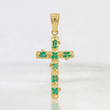 Dije Cruz Tronco Esmeraldas 5,10 Qts 6.6 g / 6.2 cm Oro Amarillo 18K