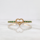 Anillo Corazon Esmeraldas 20Pts 1.35gr / T7 / Oro Amarillo 18K %