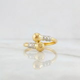 Anillo Tu y Yo 1.35g / T8 1/2 Dos Oros Amarillo Blanco 18K