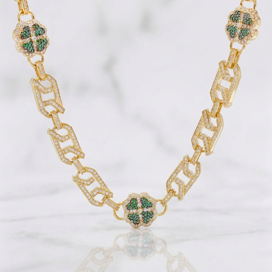 Cadena Rustica Trébol 59.7g / 60cm / 8mm Oro Amarillo 18K