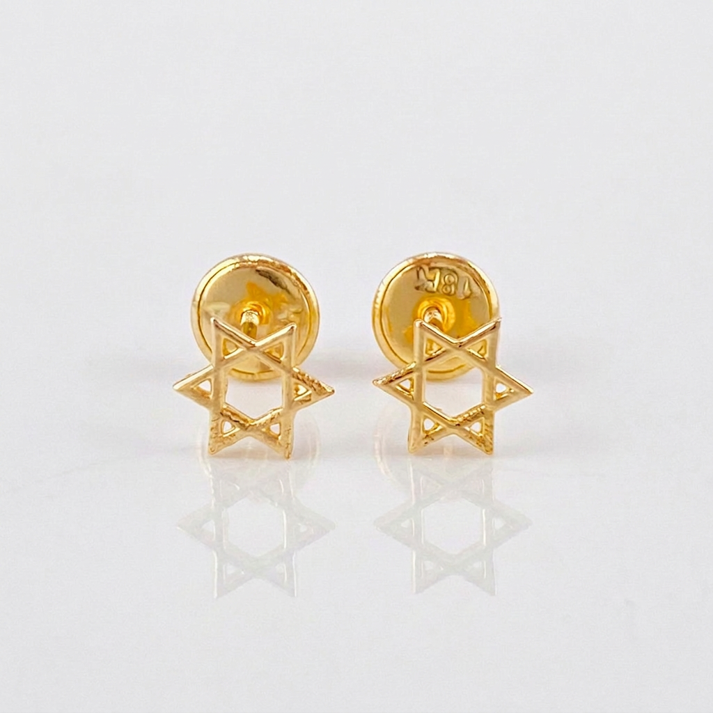 Topos Estrella de David 0.5g / in / 5.1mm Oro Amarillo 18K
