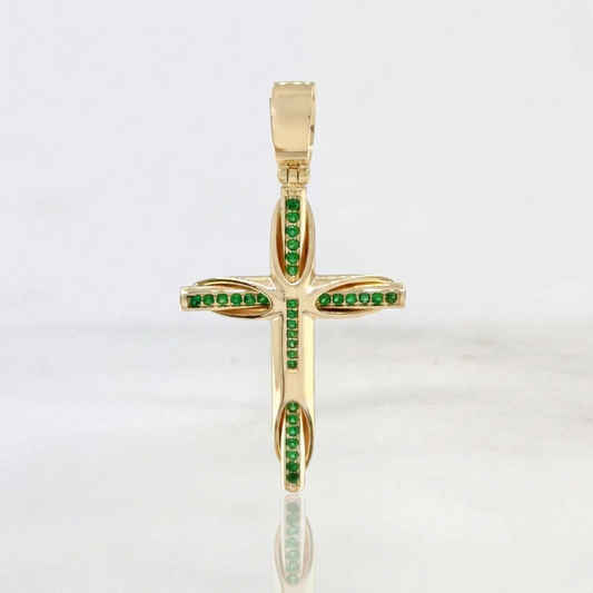 Dije Cruz Resplandor Esmeraldas 63pts 11.6g / 5.4cm Oro Amarillo 18K