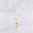 Set Cadena Flor Espejo + Dije Corazón / 1.1g / 45cm Oro Amarillo 18K