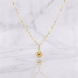 Set Cadena Flor Espejo + Dije Corazón / 1.1g / 45cm Oro Amarillo 18K