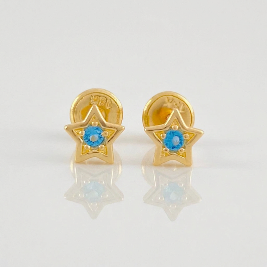 Topos Estrella Tupida 0.7g / 5.8mm Oro Amarillo 18K
